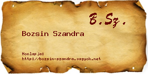 Bozsin Szandra névjegykártya